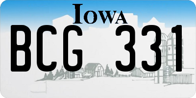 IA license plate BCG331
