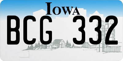 IA license plate BCG332