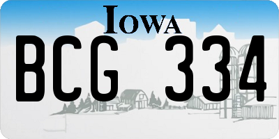 IA license plate BCG334