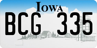 IA license plate BCG335