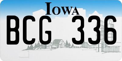 IA license plate BCG336
