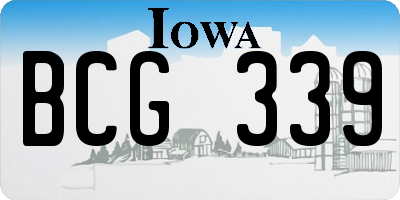 IA license plate BCG339