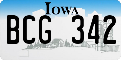 IA license plate BCG342