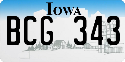 IA license plate BCG343