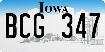 IA license plate BCG347