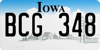 IA license plate BCG348