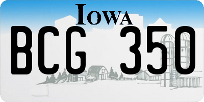 IA license plate BCG350