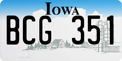 IA license plate BCG351