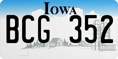 IA license plate BCG352