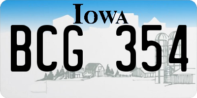 IA license plate BCG354