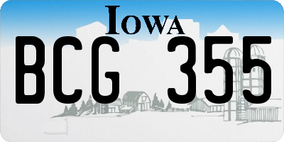 IA license plate BCG355