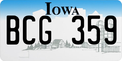 IA license plate BCG359