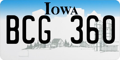 IA license plate BCG360