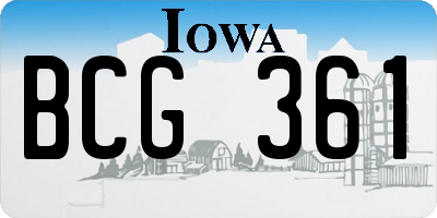 IA license plate BCG361