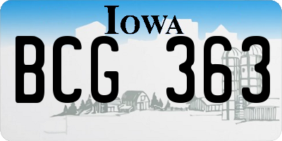 IA license plate BCG363