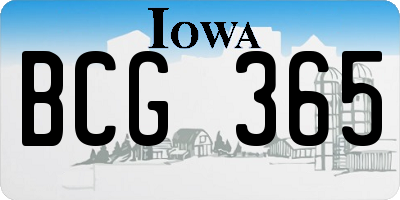 IA license plate BCG365