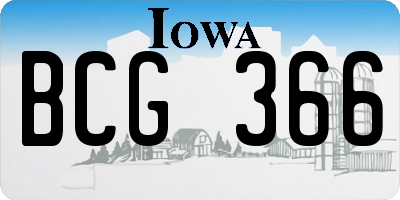 IA license plate BCG366