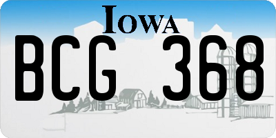 IA license plate BCG368