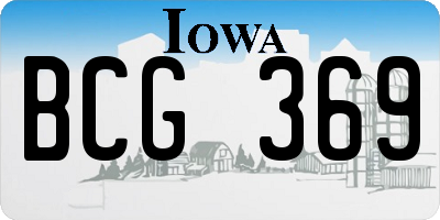 IA license plate BCG369