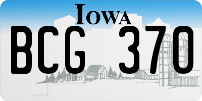 IA license plate BCG370