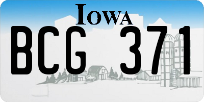 IA license plate BCG371