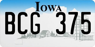 IA license plate BCG375