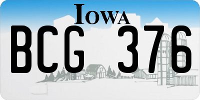IA license plate BCG376