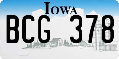 IA license plate BCG378
