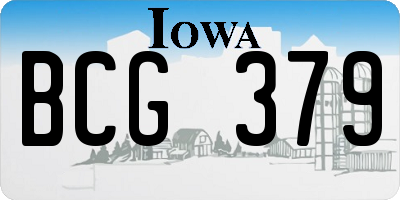 IA license plate BCG379