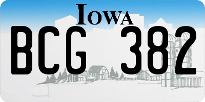 IA license plate BCG382