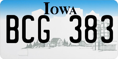 IA license plate BCG383
