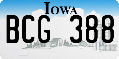 IA license plate BCG388