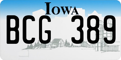 IA license plate BCG389