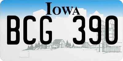 IA license plate BCG390