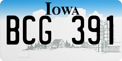 IA license plate BCG391