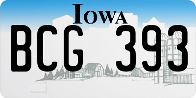 IA license plate BCG393