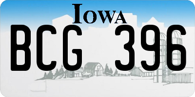 IA license plate BCG396
