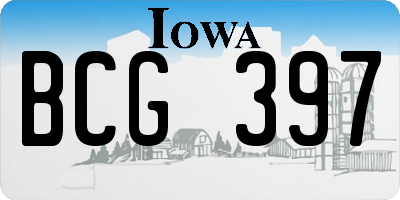 IA license plate BCG397