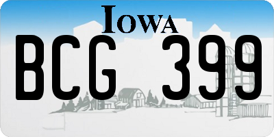 IA license plate BCG399