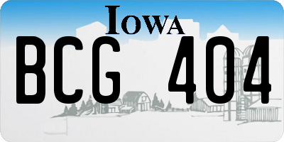 IA license plate BCG404