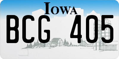 IA license plate BCG405