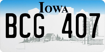 IA license plate BCG407
