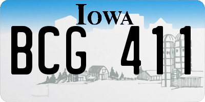 IA license plate BCG411