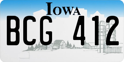 IA license plate BCG412