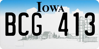 IA license plate BCG413