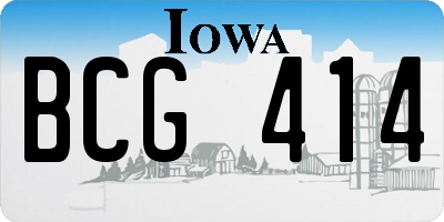 IA license plate BCG414