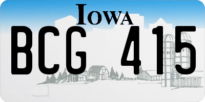 IA license plate BCG415