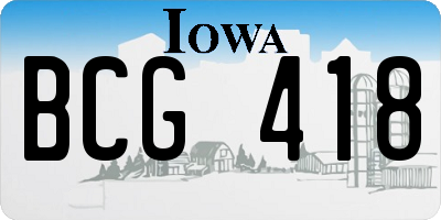IA license plate BCG418