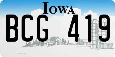 IA license plate BCG419