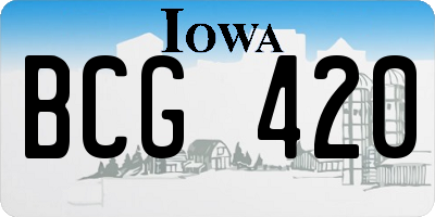 IA license plate BCG420